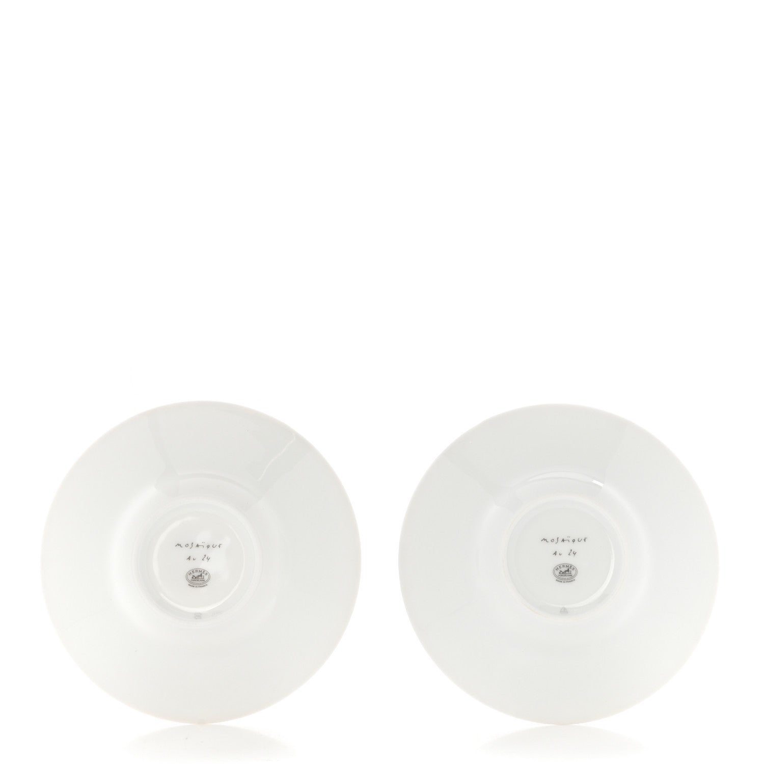 Hermes Porcelain Mosaique Au 24 Gold Coffee Cup and Saucer Set of 2 8 of 12