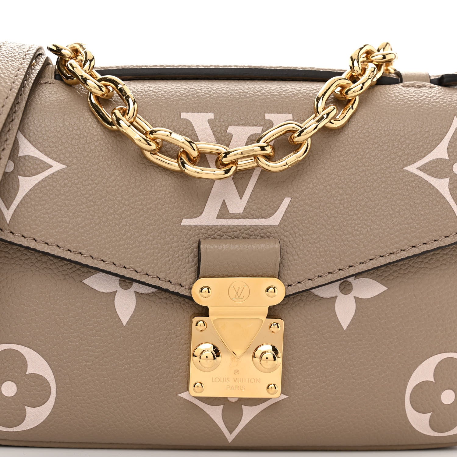 Louis Vuitton Empreinte Monogram Giant Pochette Metis East West Tourterelle Creme 7 of 9