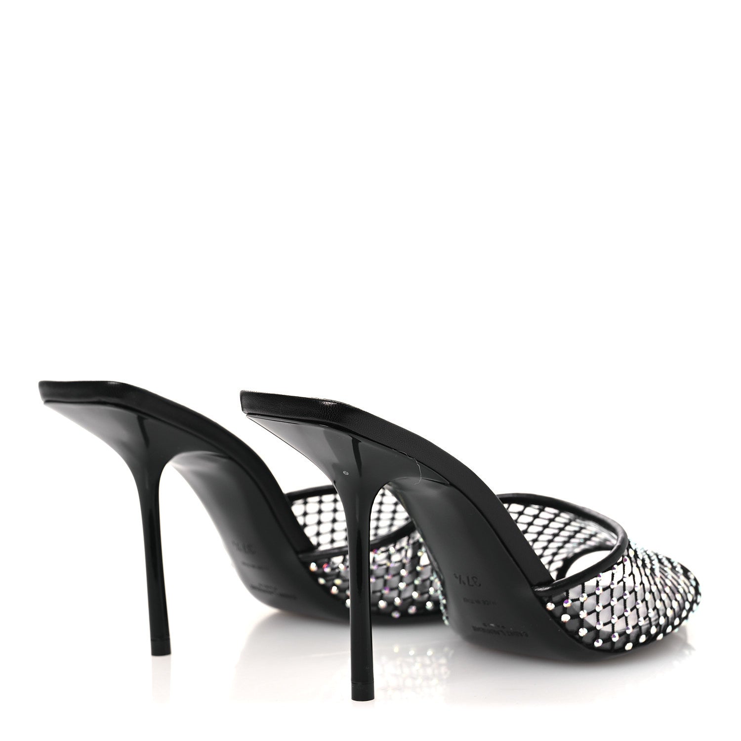 Saint Laurent Mesh Strass Giqua 95 Mule Sandals 37.5 Black 5 of 9