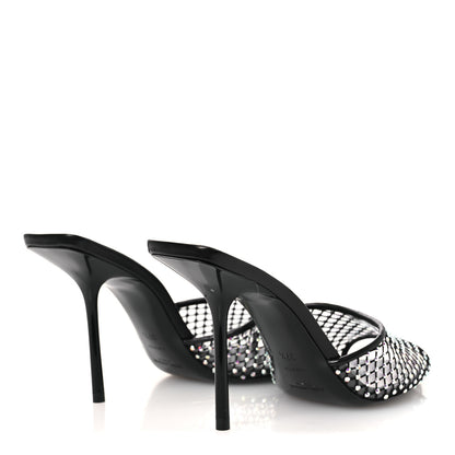 Saint Laurent Mesh Strass Giqua 95 Mule Sandals 37.5 Black 5 of 9