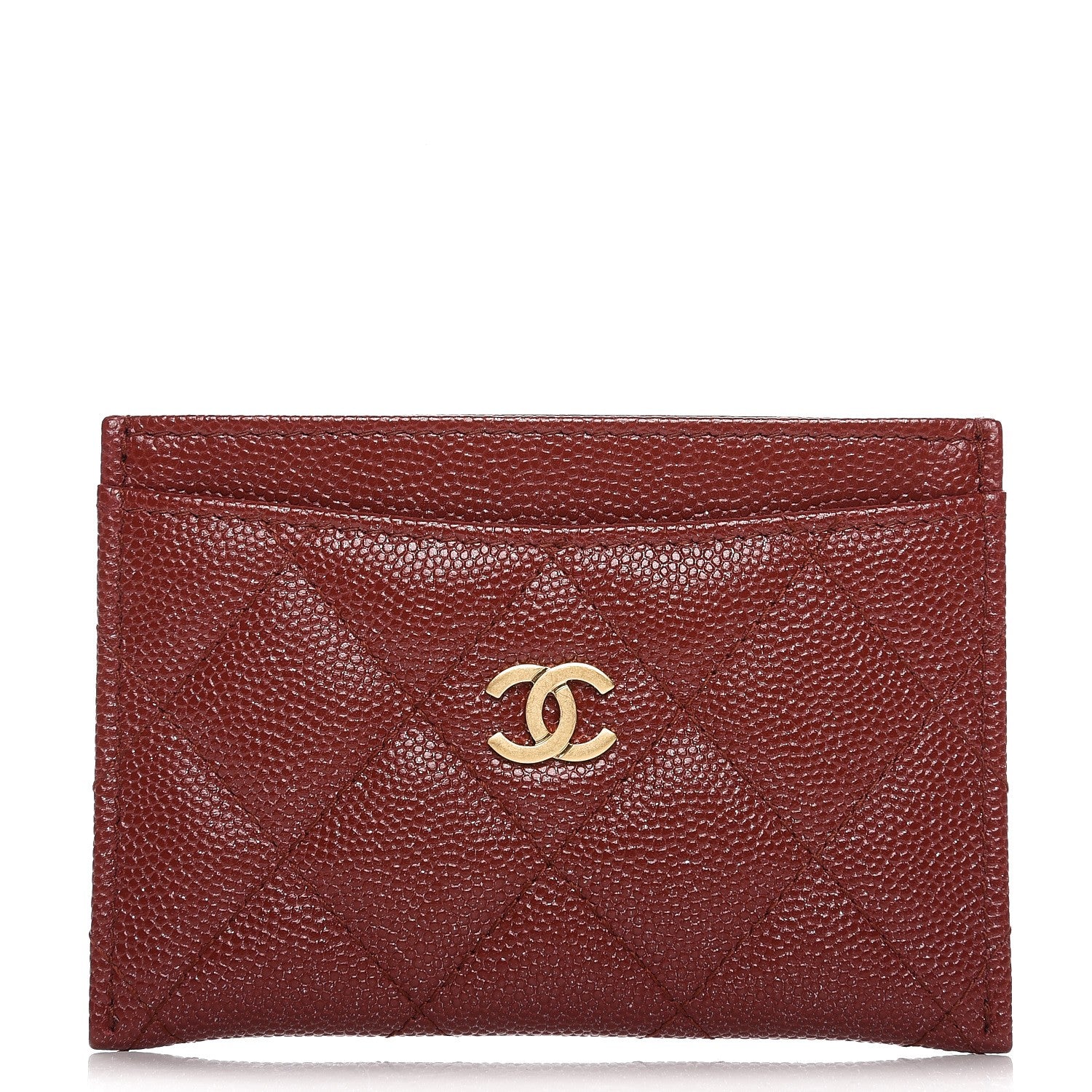 Chanel Caviar Quilted Card Holder Red 1 of 7