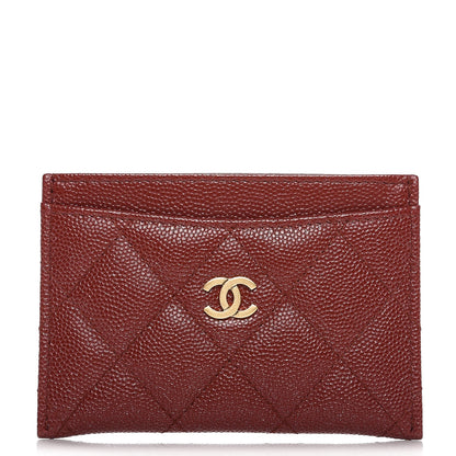Chanel Caviar Quilted Card Holder Red 1 of 7