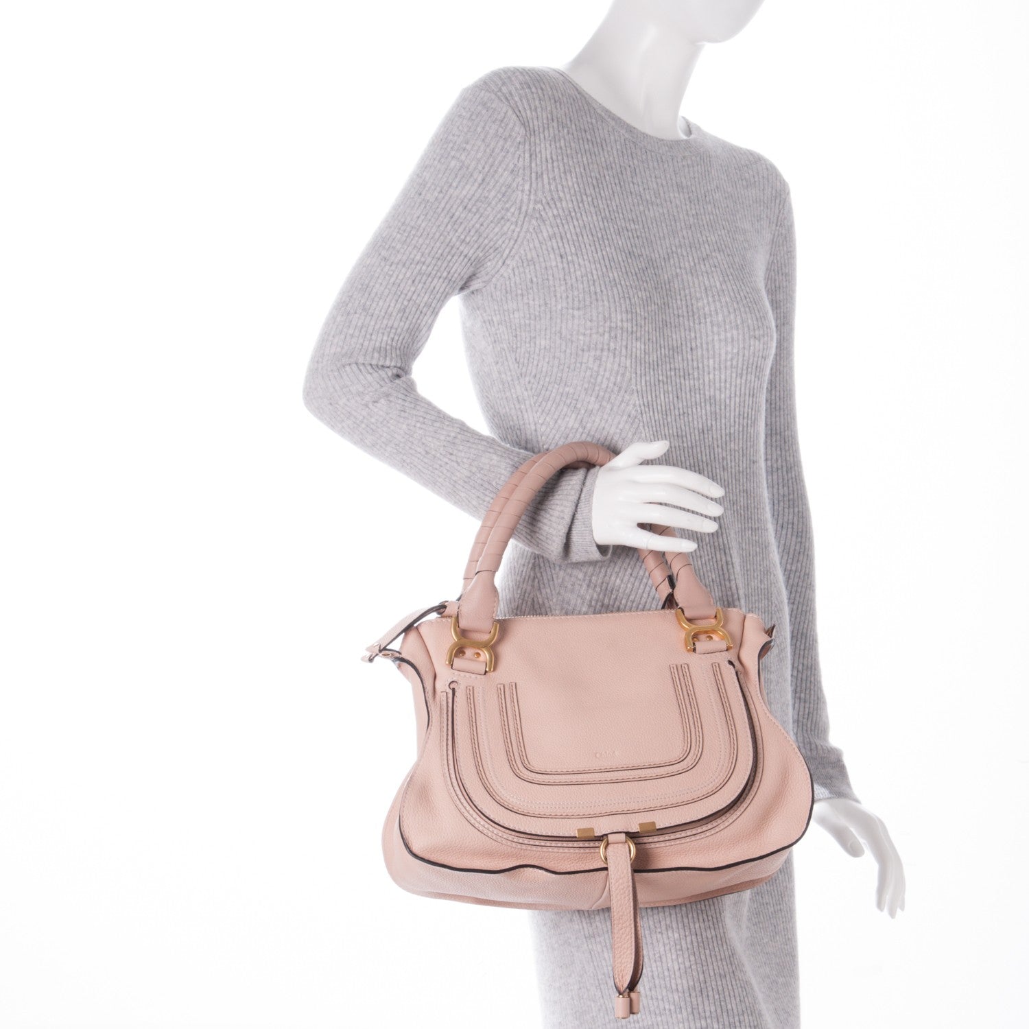 Chloe Calfskin Medium Marcie Satchel Blush Nude 2 of 8