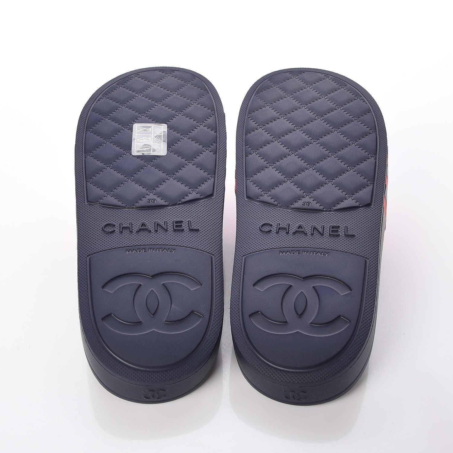 Chanel Rubber CC Flat Slide Sandals 39 Pink Red 5 of 8