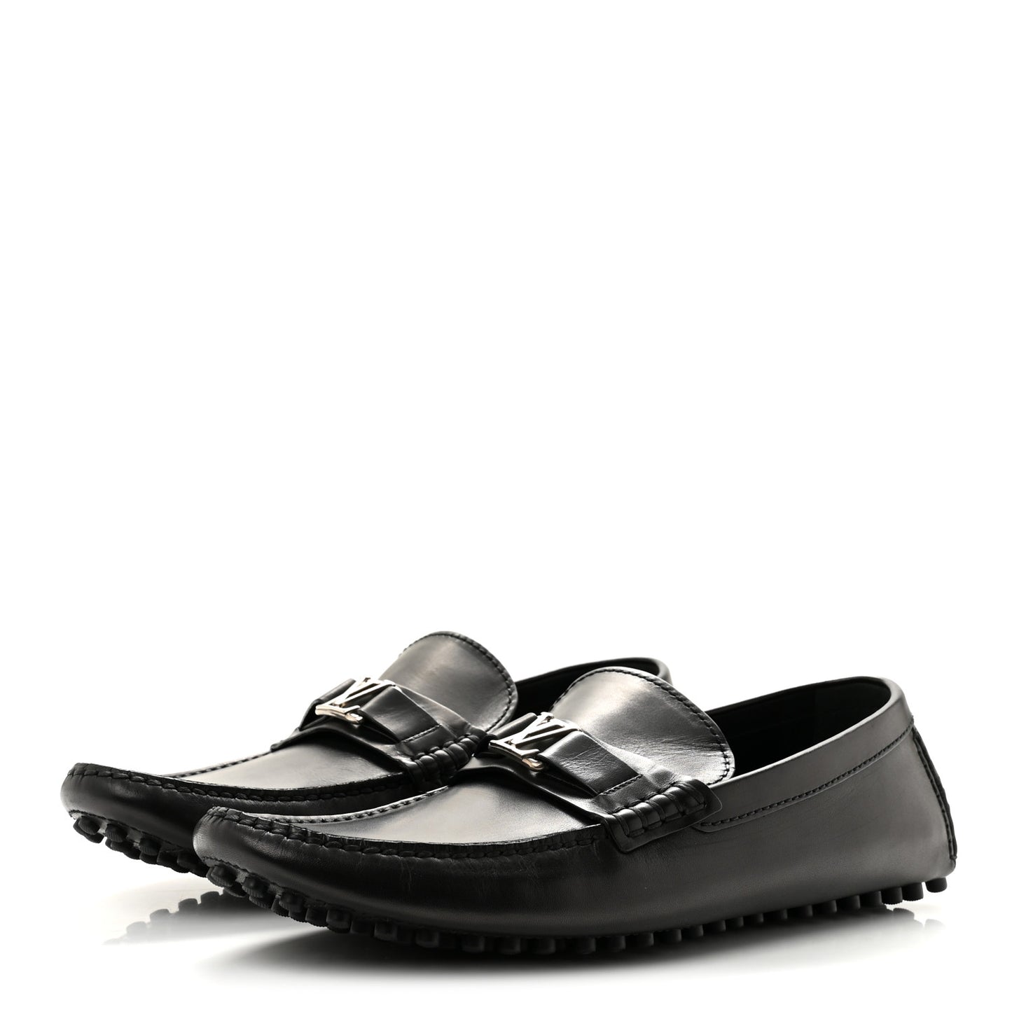 Calfskin Mens Monte Carlo Shoe Moccasin Loafers 9 Black