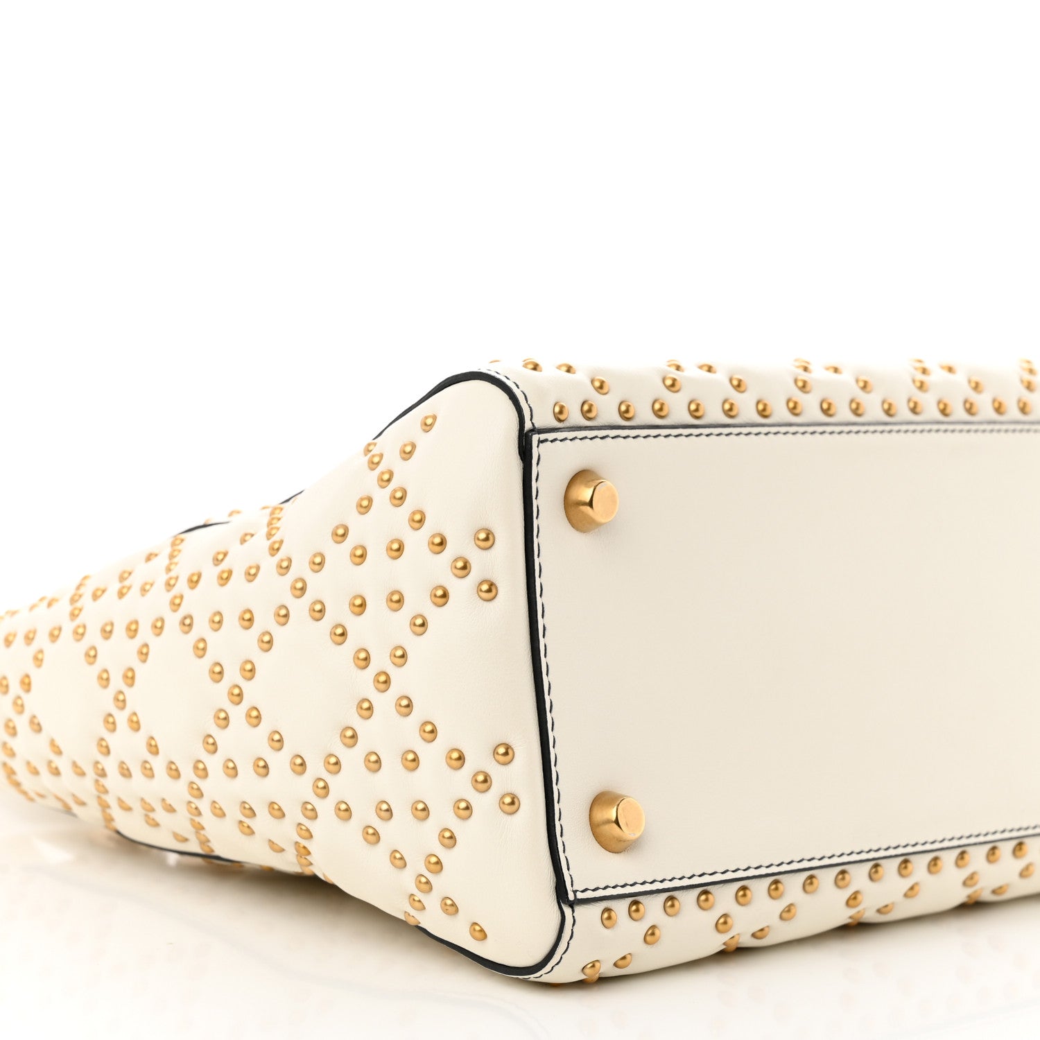 Christian Dior Calfskin Cannage Studded Supple Lady Dior White 9 of 10