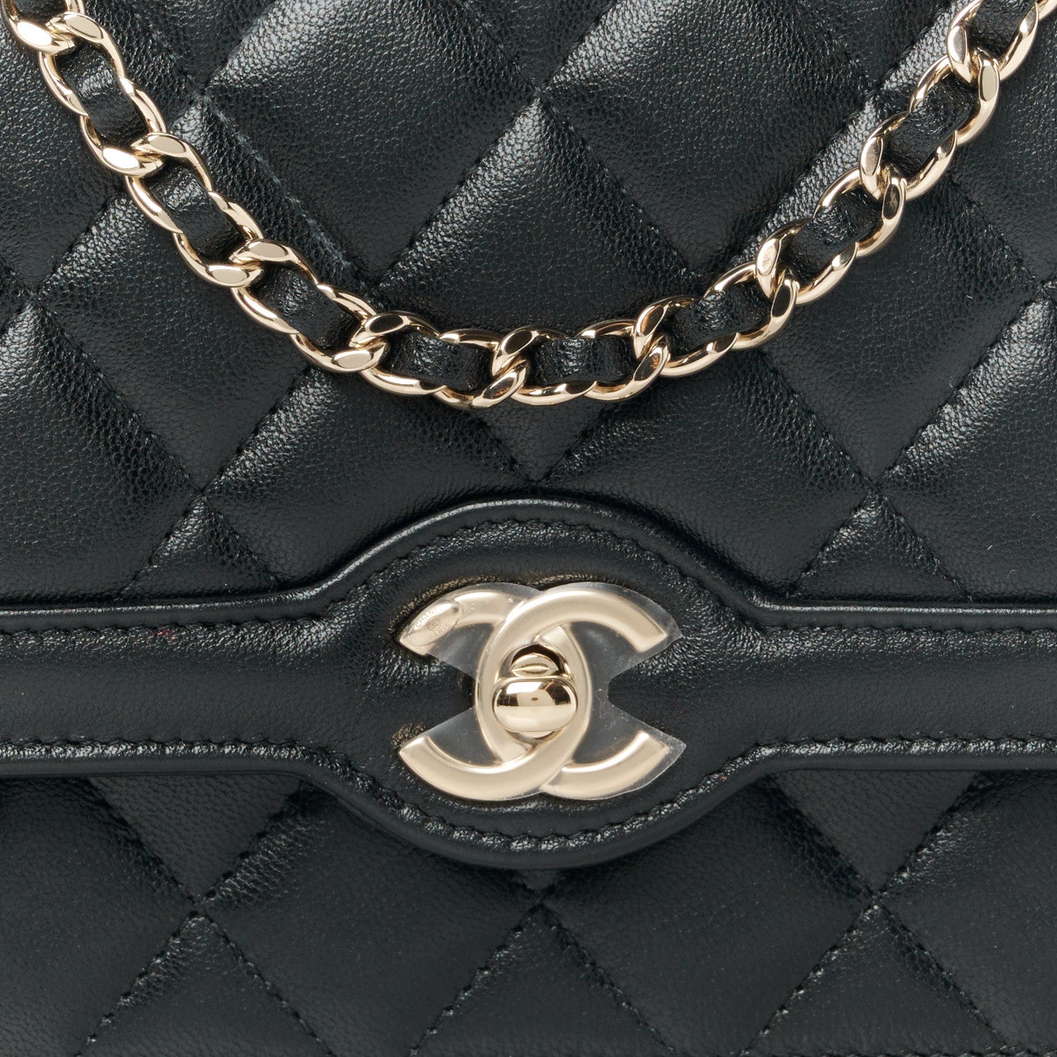 Chanel Lambskin Quilted CC Wallet On Chain WOC Black 10 of 13