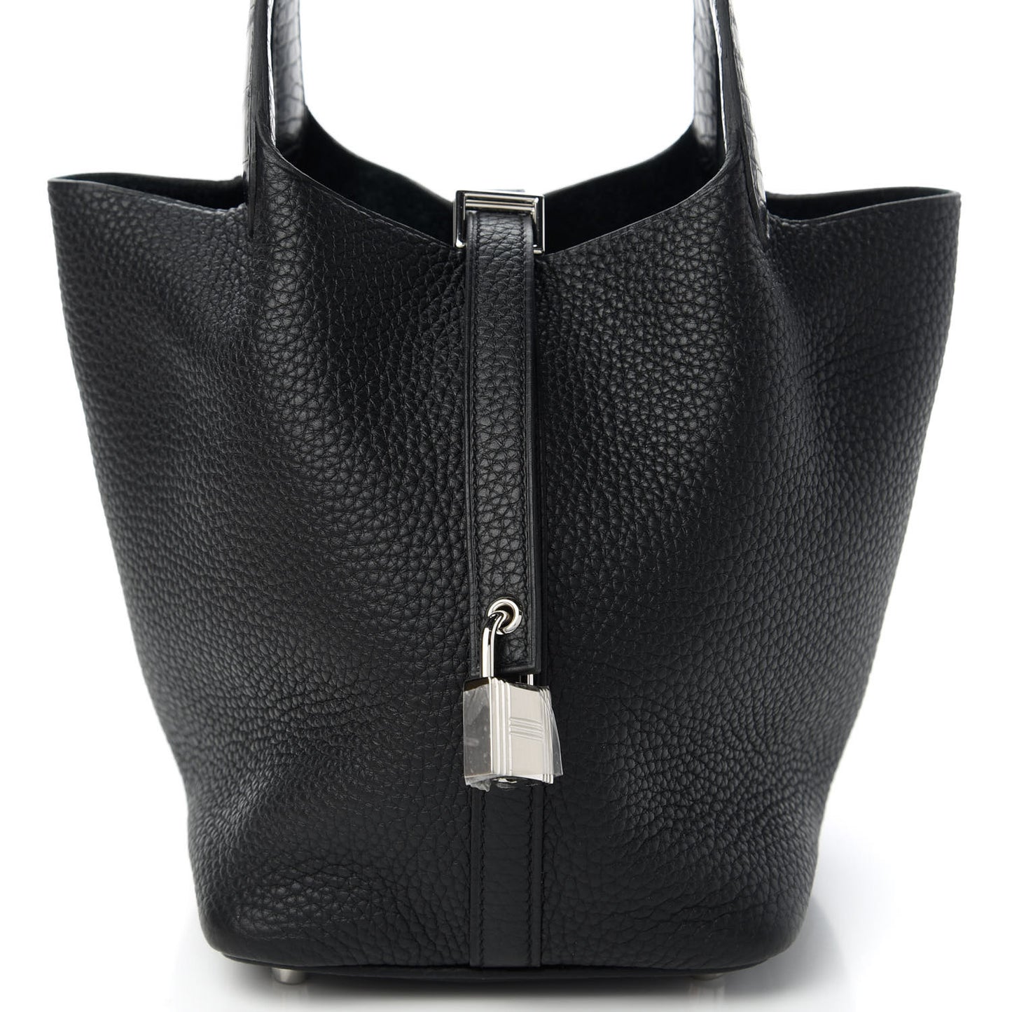 Taurillon Clemence Matte Alligator Picotin Lock Touch 18 PM Black