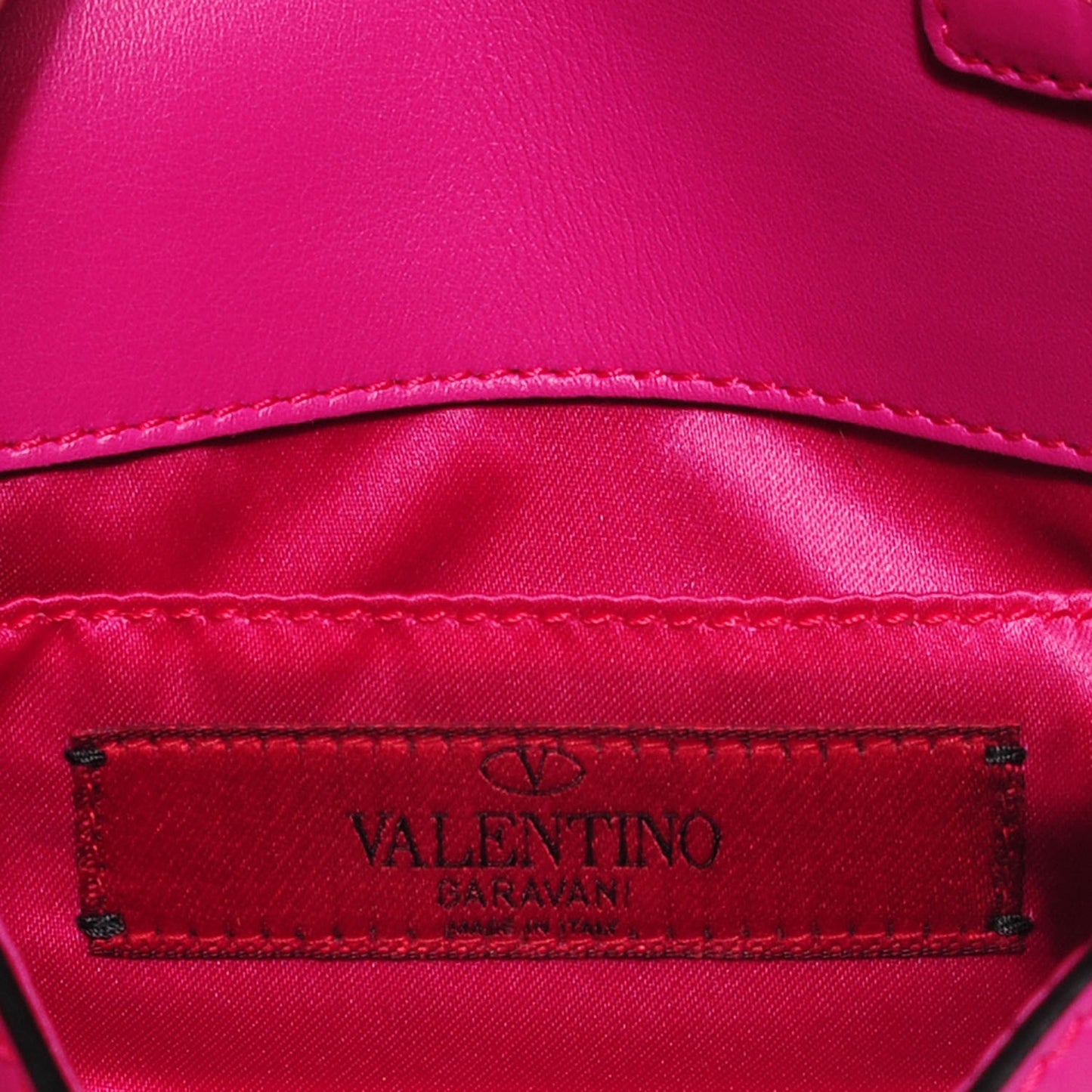 Vitello Rockstud Crossbody Saddle Bag Fuxia