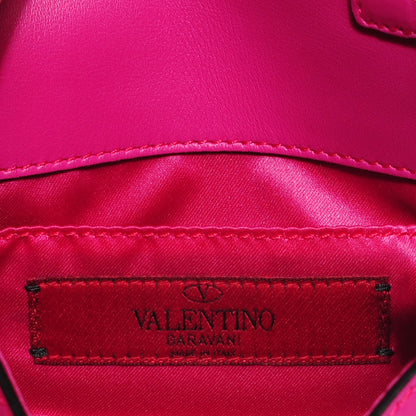 Valentino Garavani Vitello Rockstud Crossbody Saddle Bag Fuxia 8 of 10