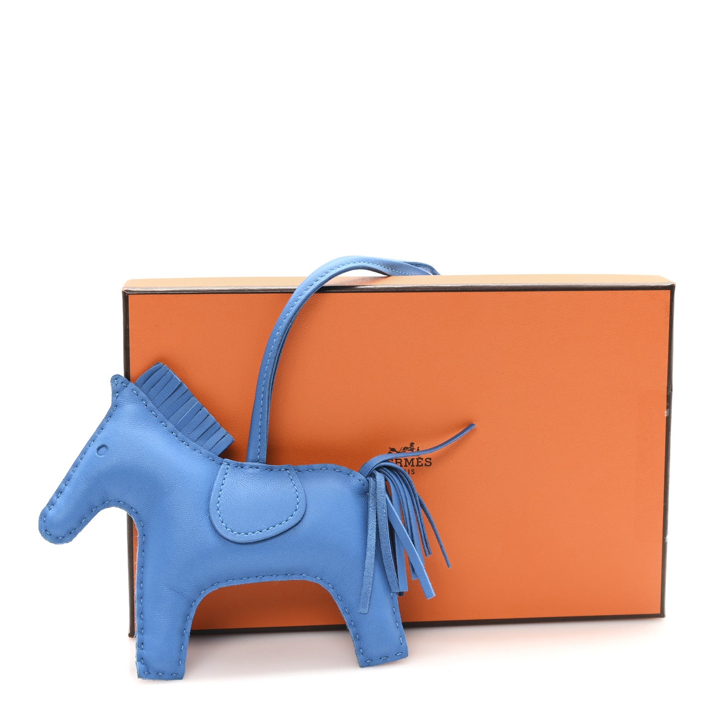 Milo Lambskin Grigri Rodeo Horse Bag Charm MM Bleu Zanzibar