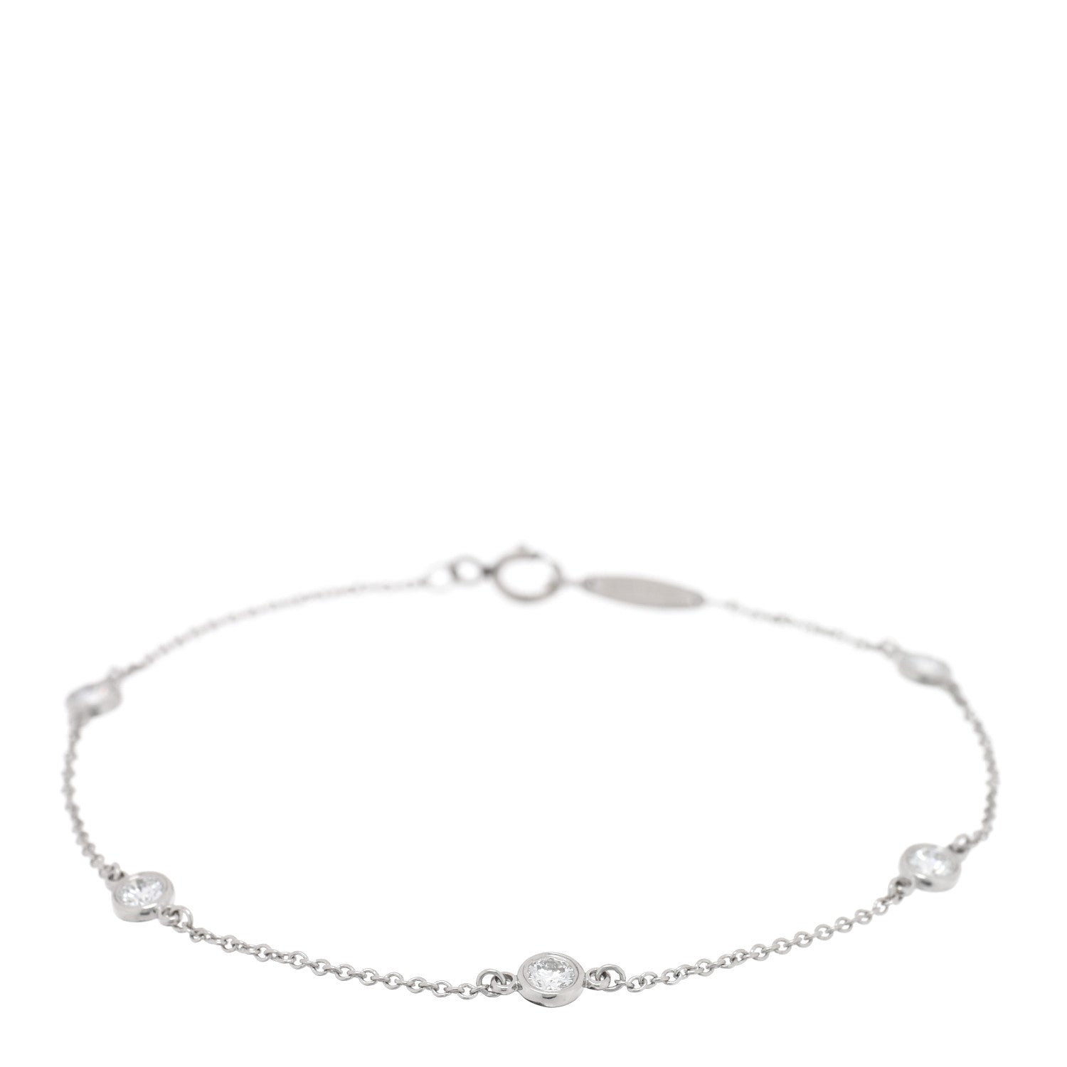 Tiffany Platinum Diamond .40ctw Elsa Peretti Diamonds by the Yard Station Bracelet 1 of 3
