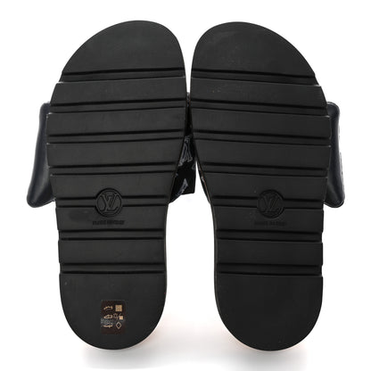 Louis Vuitton Nylon Monogram Womens Pool Pillow Comfort Mules 41 Navy Blue 5 of 10