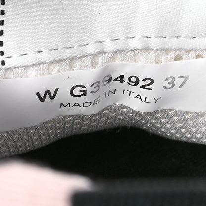 Chanel Suede Calfskin Fabric CC Sneakers 37 Dark Grey Light Pink 7 of 7
