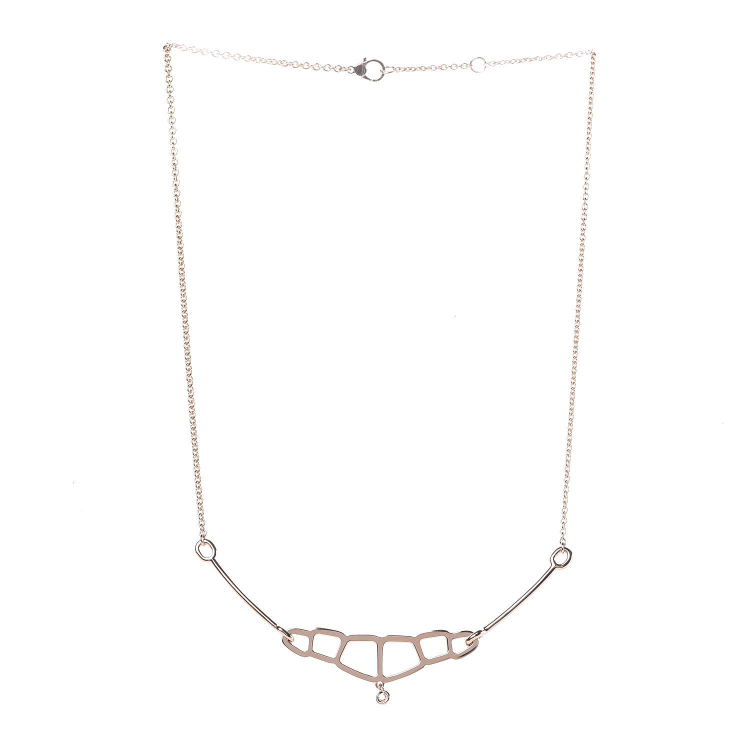 Hermes 18K Rose Gold Diamond Pendentif Niloticus Ombre Necklace 3 of 10