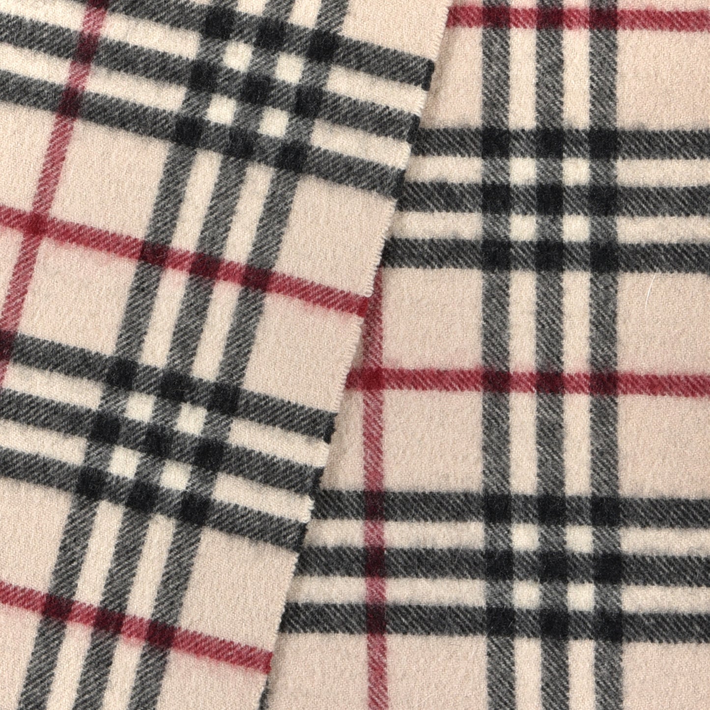 Cashmere Giant Heritage Check Fringe Scarf Camel