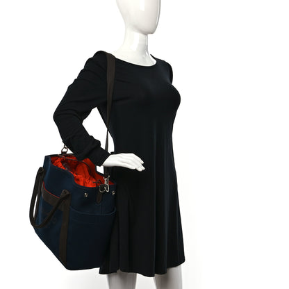 Hermes Toile Sac De Pansage Groom Bleu Navy Feu 3 of 9