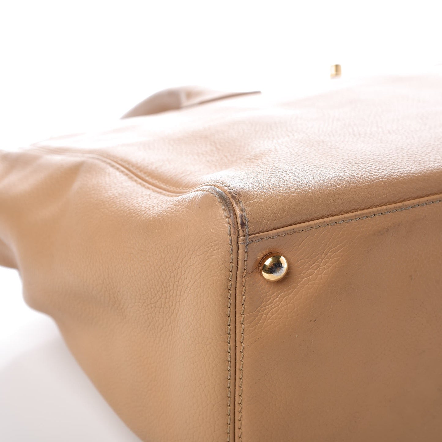 Calfskin Cerf Executive Shopper Tote Beige
