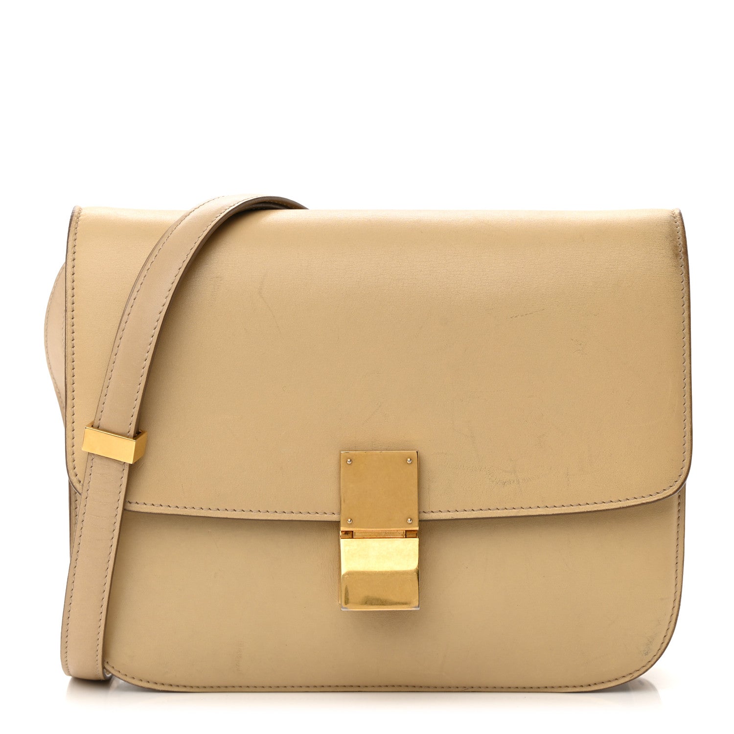 Celine Box Calfskin Medium Classic Box Flap Bag Powder 1335221 ...