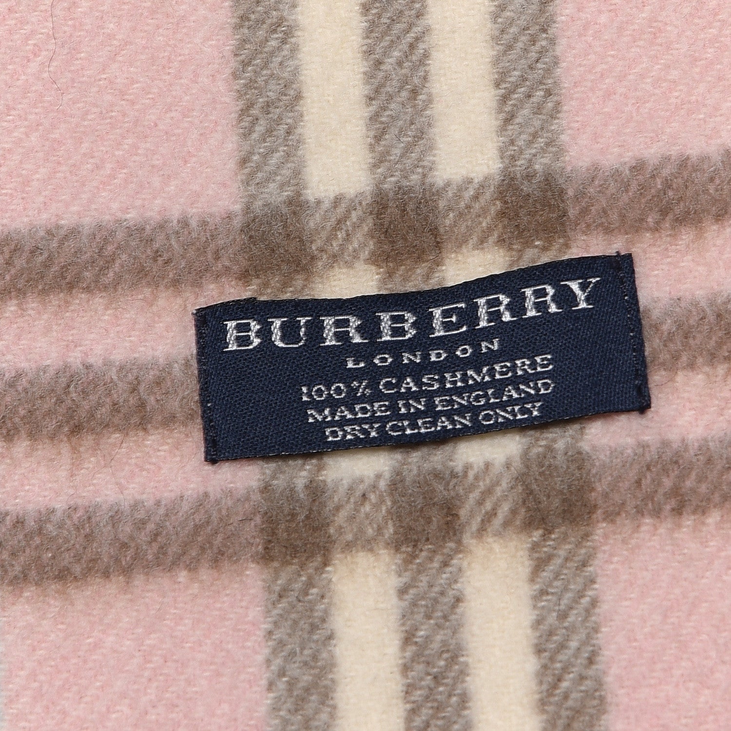 Burberry Cashmere Check Fringe Scarf Pink 4 of 4
