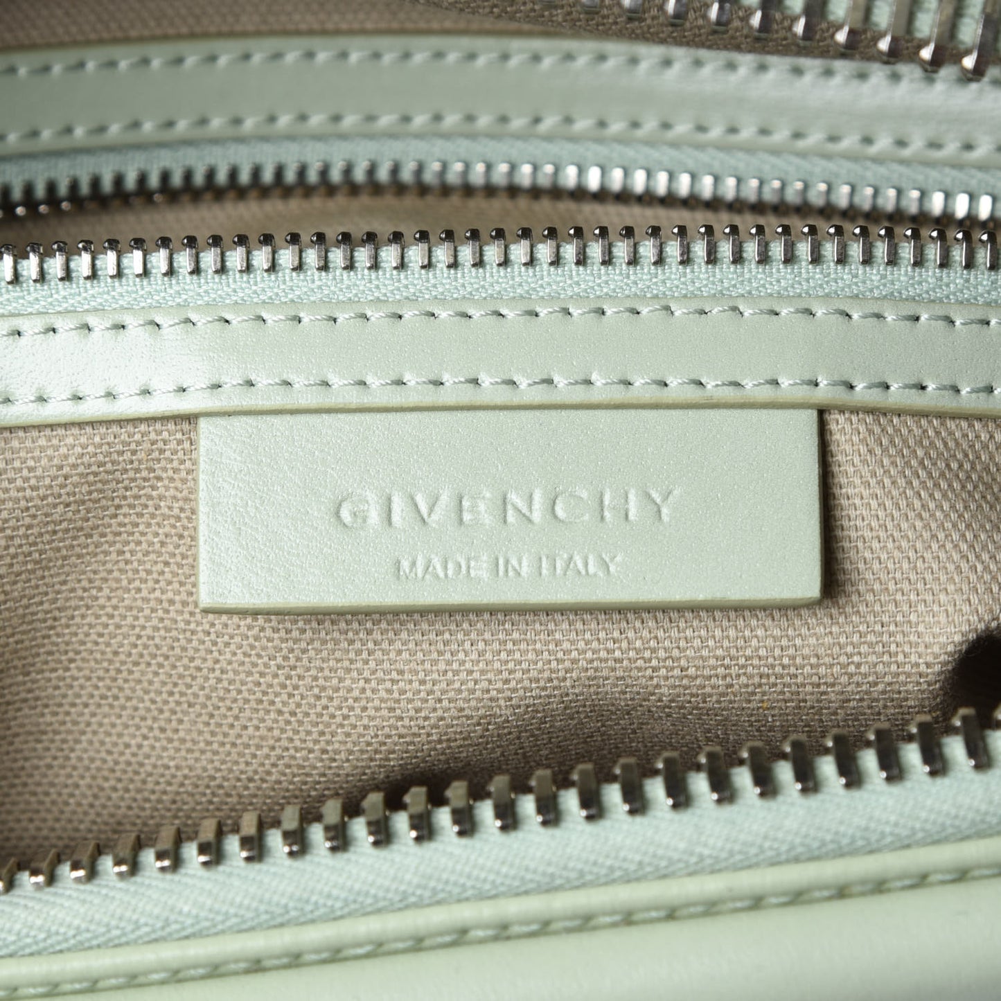 Shiny Lord Calfskin Small Antigona Aqua Green