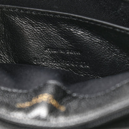Saint Laurent Grain de Poudre Calfskin Y Quilted Monogram Small Loulou Chain Satchel Black 12 of 17