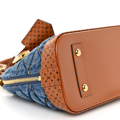 Louis Vuitton Denim Calfskin Reverse Monogram Malletage Alma BB Blue 9 of 11