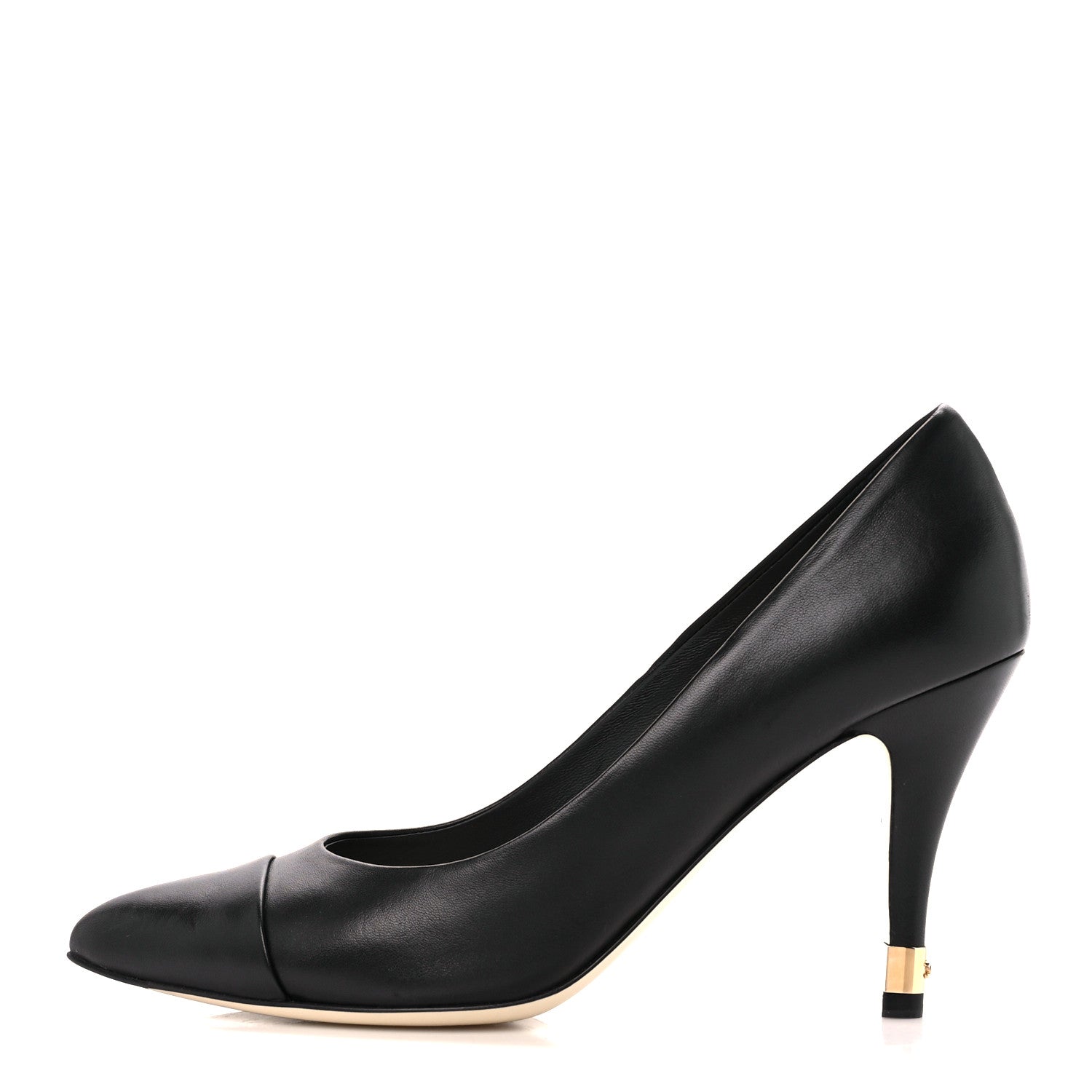 Chanel Lambskin CC Pumps 39.5 Black 1 of 9
