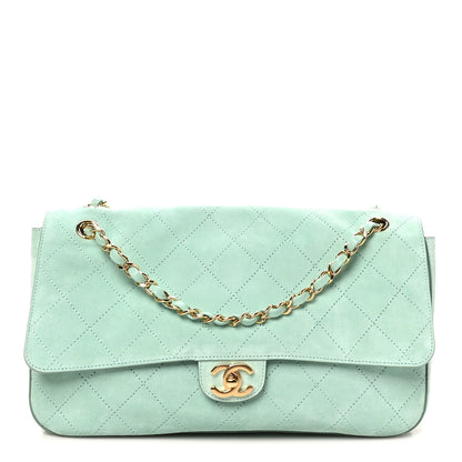 Chanel Suede Calfskin Small Souplissimo Maxi Flap Green 1 of 10