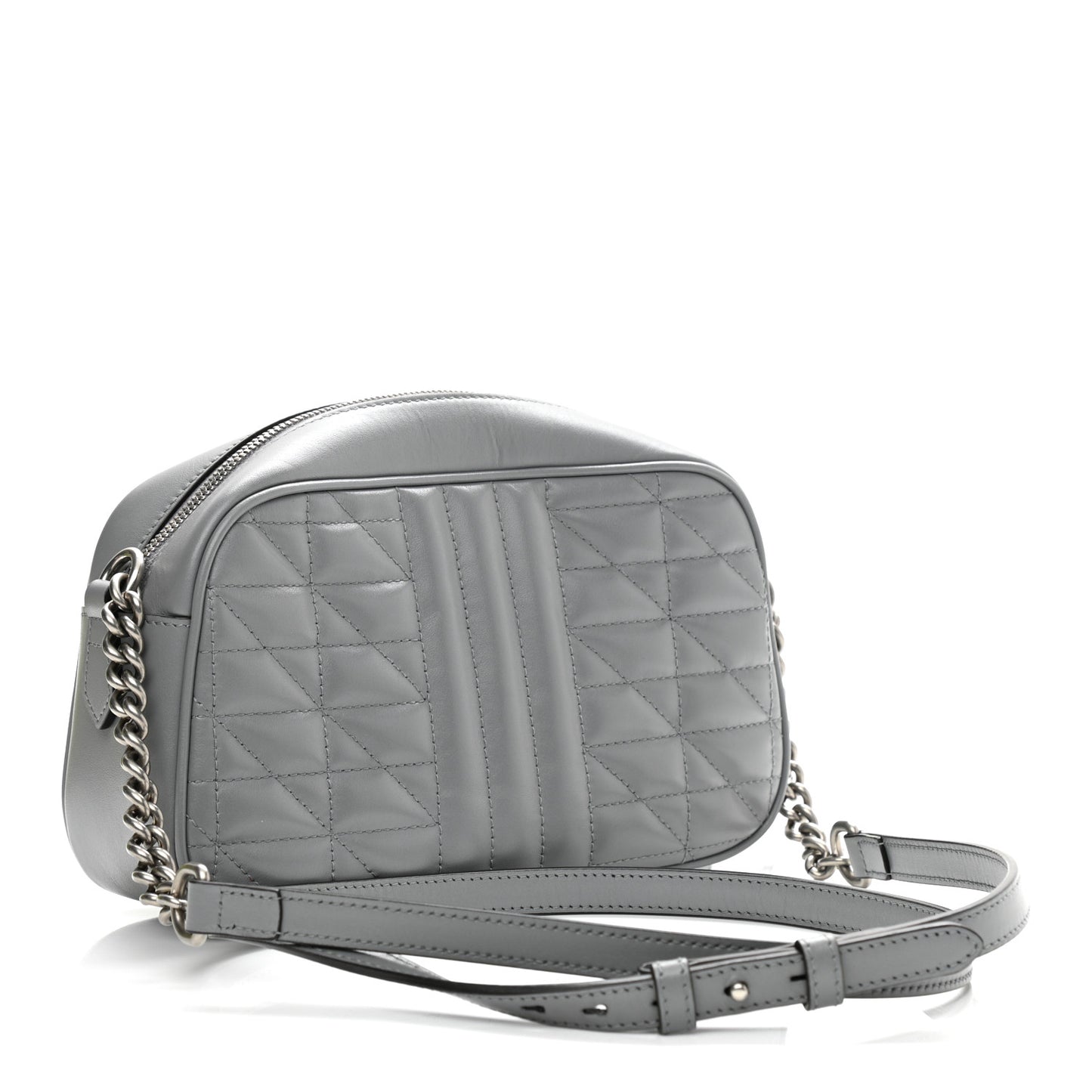 Calfskin Matelasse Aria Small GG Marmont Chain Shoulder Bag Deep Grey