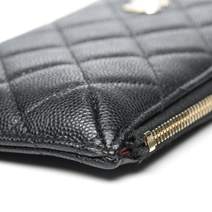 Chanel Caviar Quilted Classic Flat Wallet Pouch Black 10 of 13