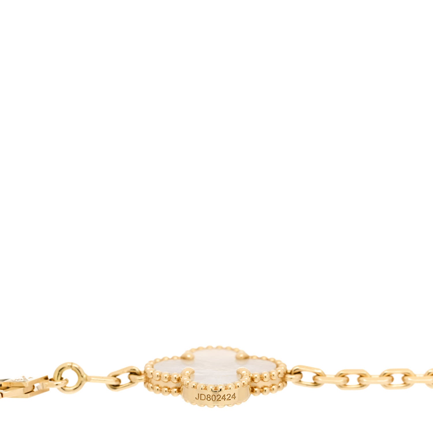 Van Cleef & Arpels 18K Yellow Gold Mother of Pearl 5 Motifs Vintage Alhambra Bracelet 5 of 6