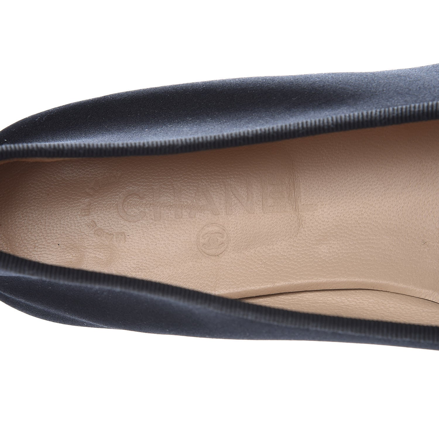 Chanel Satin Patent Cap Toe Ballerina Flats 39.5 Black 6 of 13