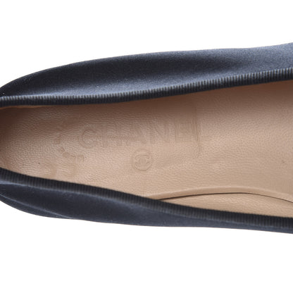 Chanel Satin Patent Cap Toe Ballerina Flats 39.5 Black 6 of 13