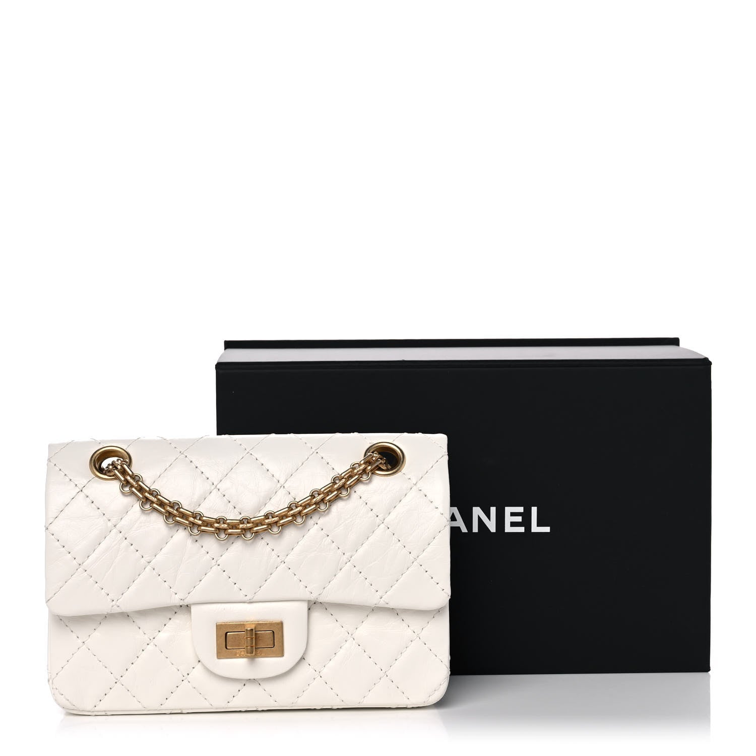 Chanel Aged Calfskin Quilted 2.55 Reissue Mini Flap White 11 of 11