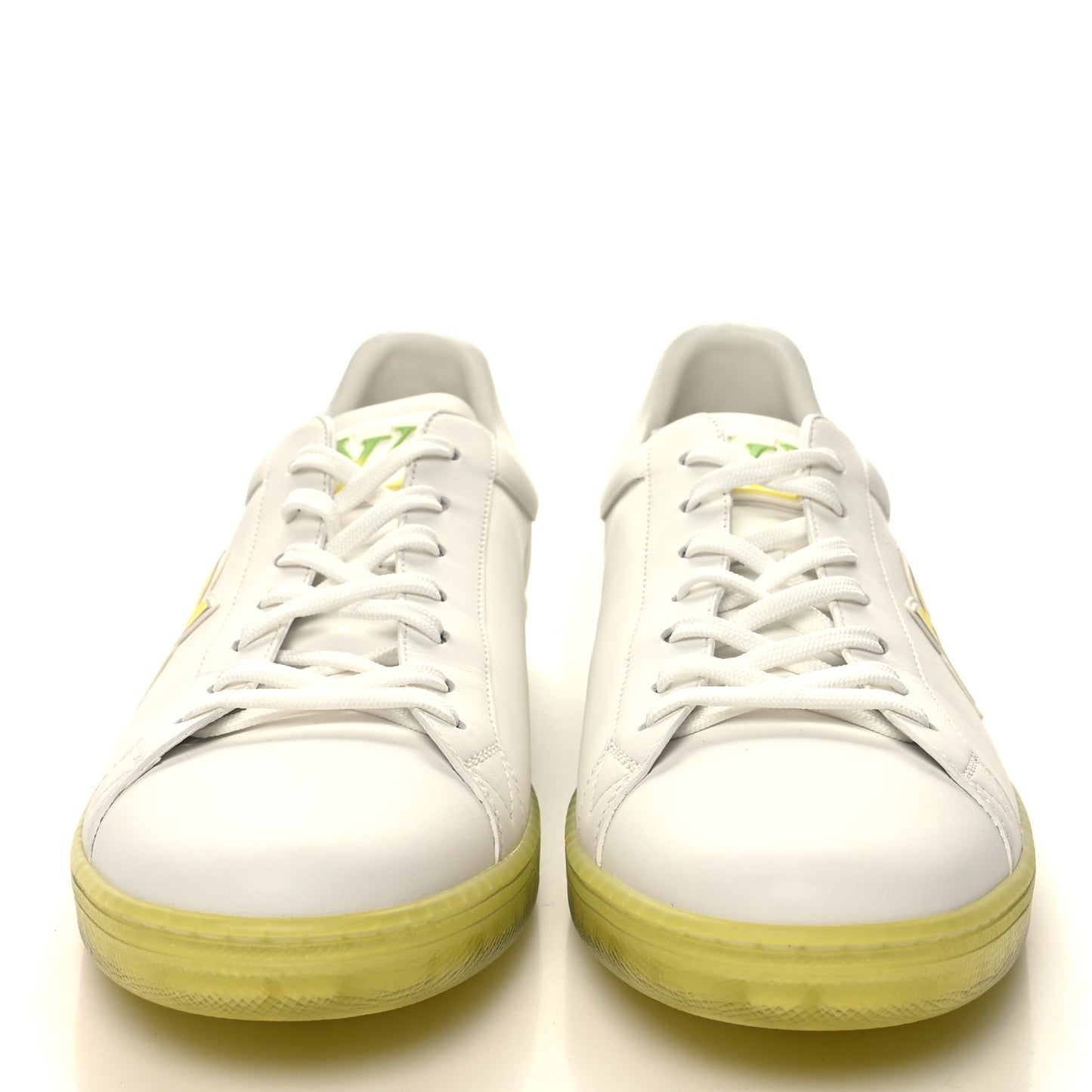 Calfskin Mens Luxembourg Samothrace Sneakers 9.5 White Yellow Green
