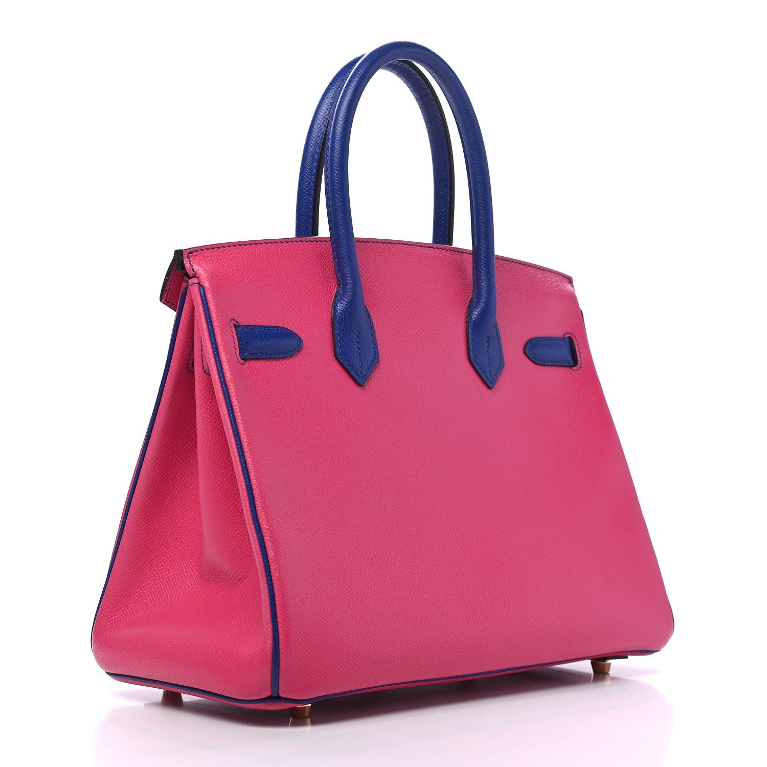 Hermes Epsom Horseshoe Birkin 30 Rose Tyrien Bleu Electrique 2 of 11