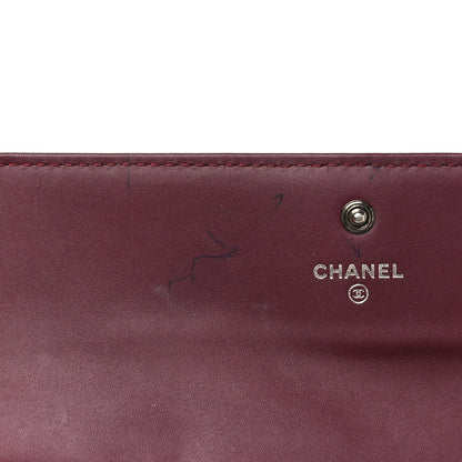 Chanel Patent Quilted Large Brilliant Flap Wallet Dark Burgundy 10 of 12