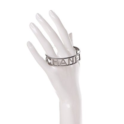 Chanel Metal Logo Cuff Silver 2 of 5