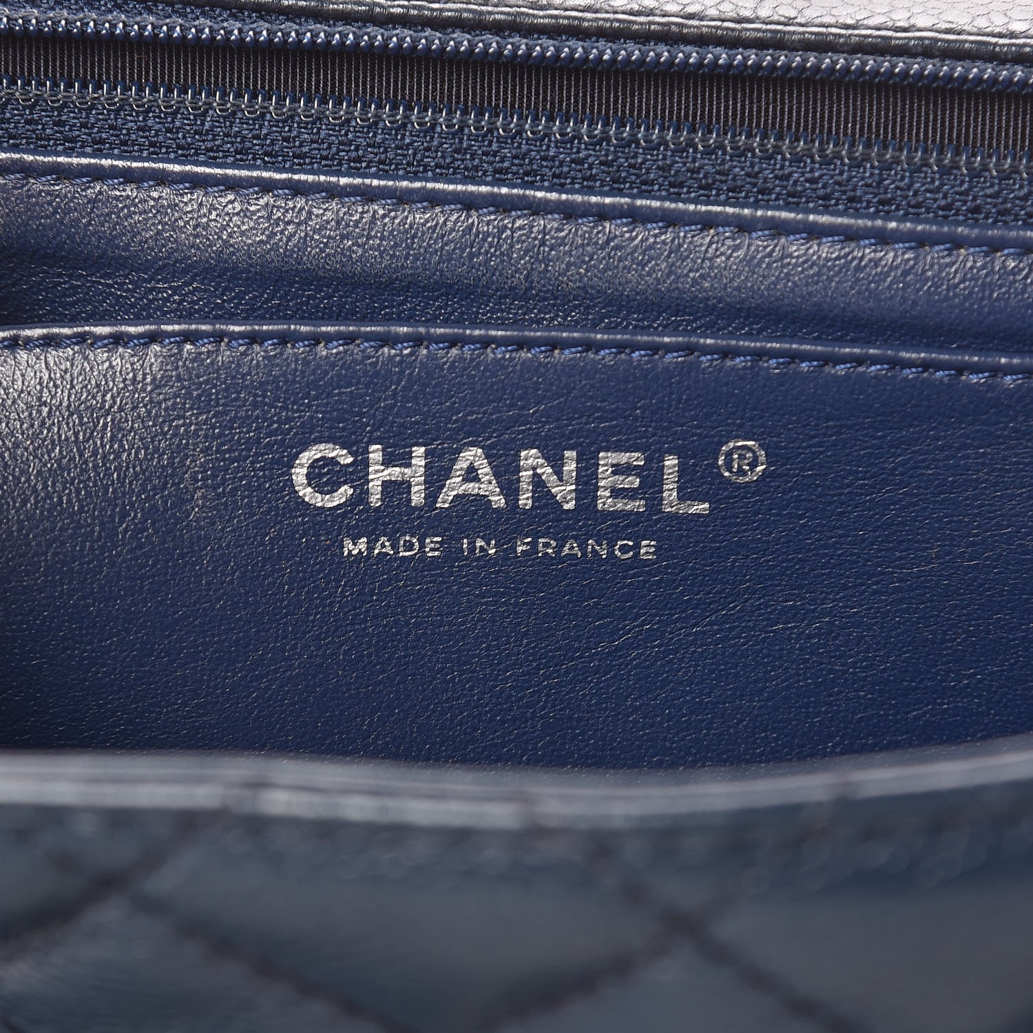 Chanel Washed Caviar Quilted Maxi Single Flap Blue 6 of 19