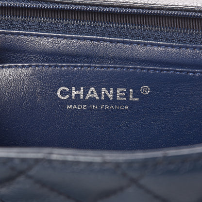 Chanel Washed Caviar Quilted Maxi Single Flap Blue 6 of 19
