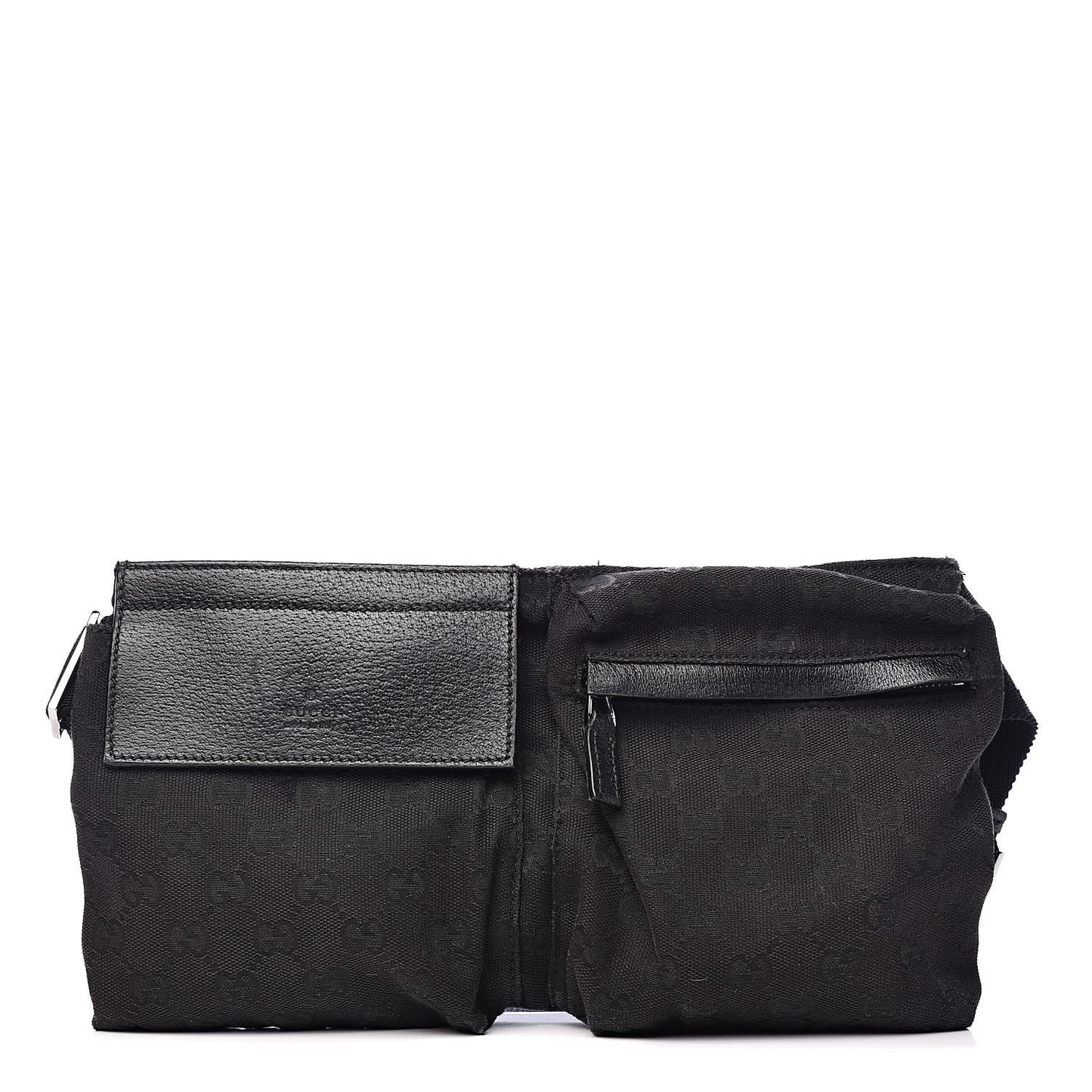 GG Monogram Double Pocket Belt Bag Black
