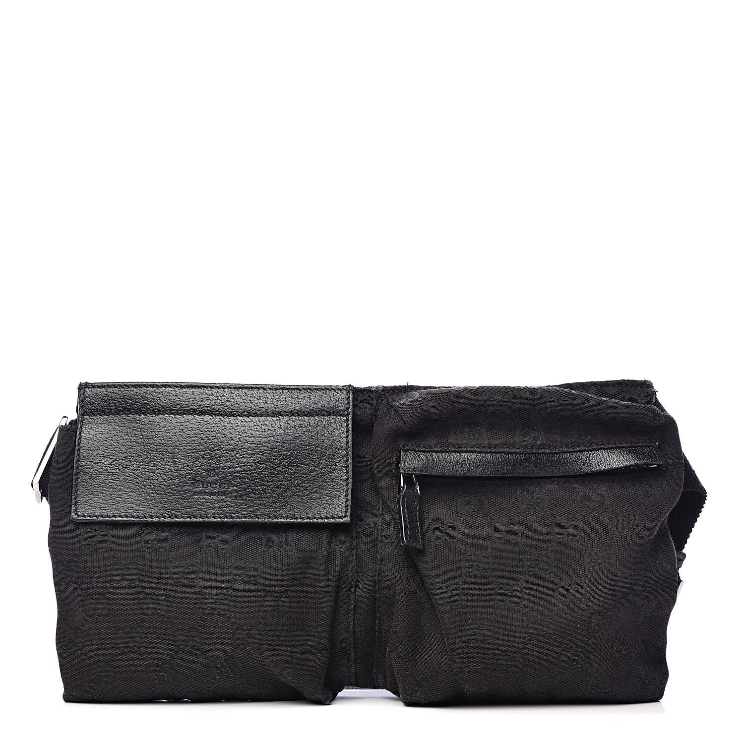 Gucci GG Monogram Double Pocket Belt Bag Black 1 of 18