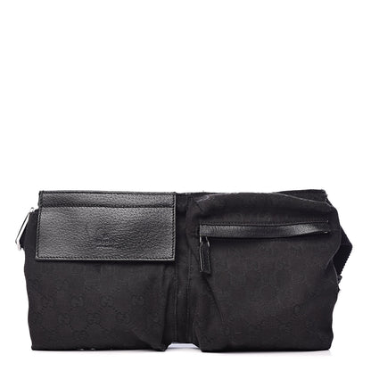 Gucci GG Monogram Double Pocket Belt Bag Black 1 of 18