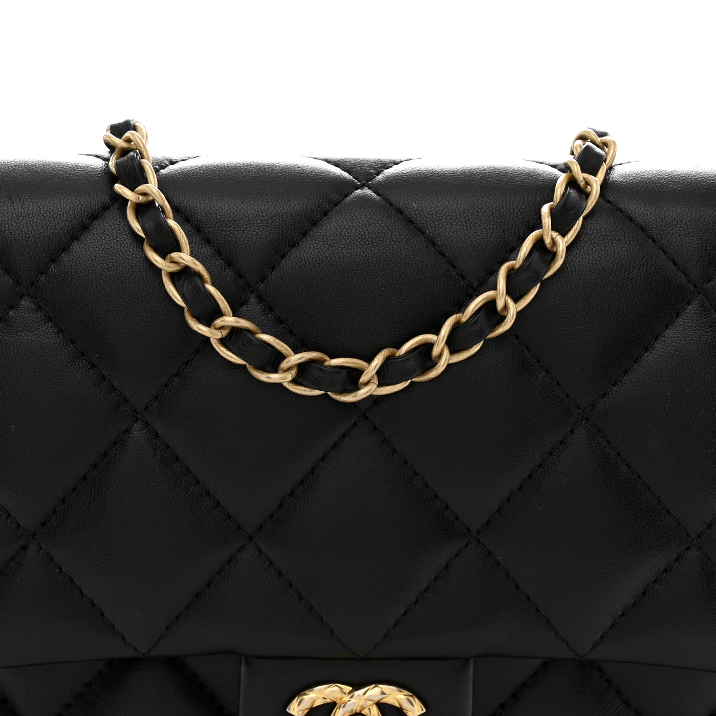 Lambskin Quilted CC Medium Dynasty Flap Black