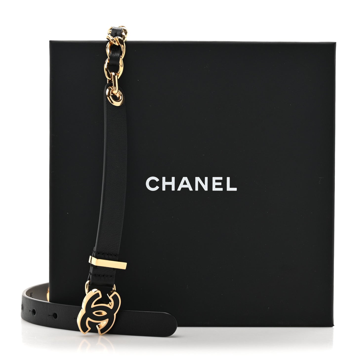 Lambskin CC Chain Belt 85 34 Black