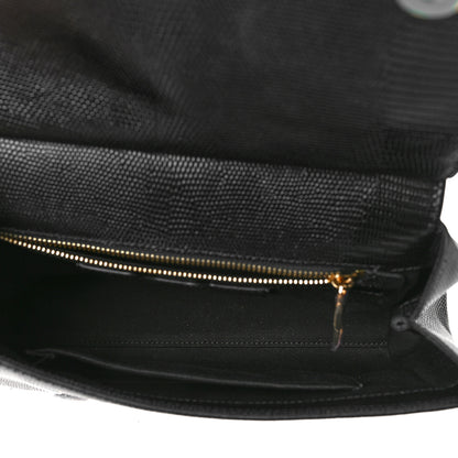 Dolce & Gabbana Calfskin Iguana Embossed Studded Medium Fashion Sinner Patch Miss Sicily Satchel Black 5 of 8