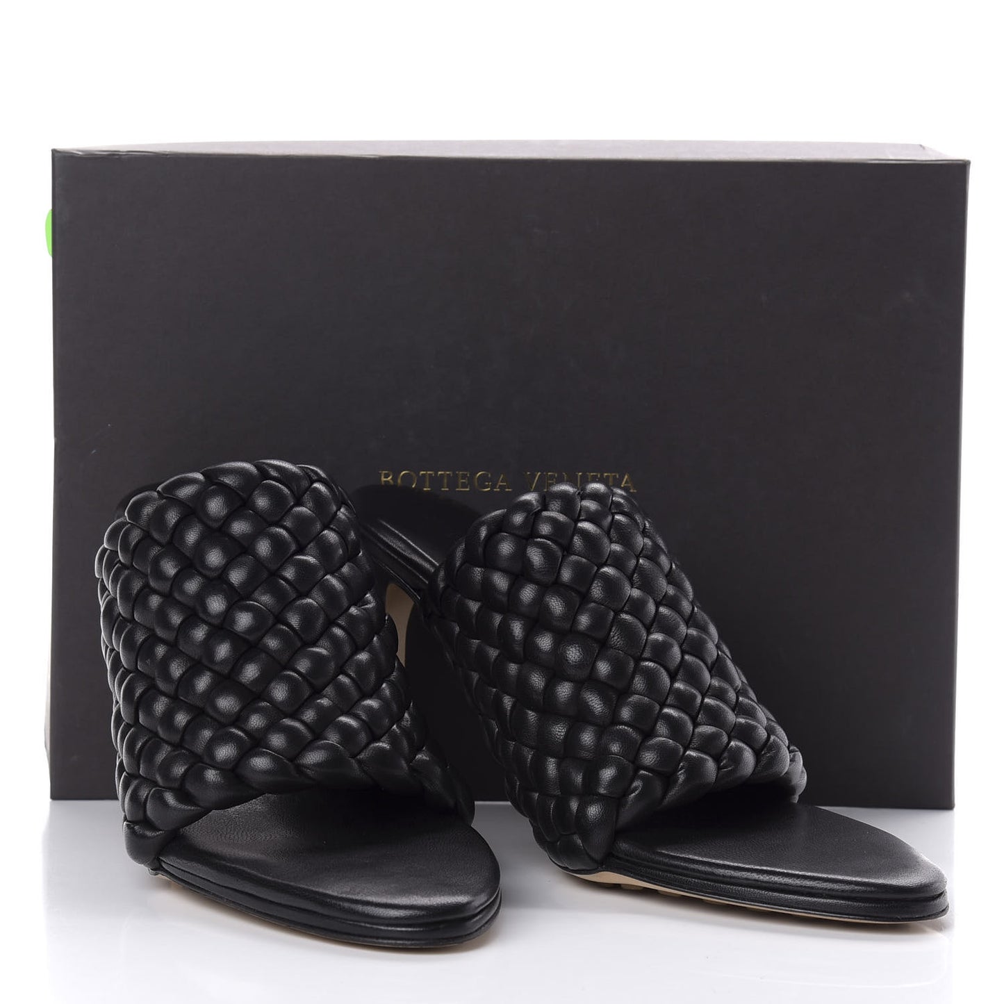 Nappa Padded Intreccio The Curve Sandals 40.5 Black