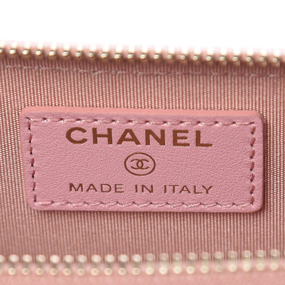 Chanel Iridescent Caviar Quilted Zipped Key Holder Case Rose Pink 6 of 8