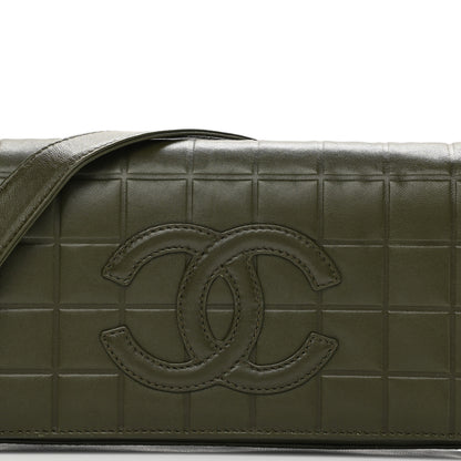 Chanel Lambskin Quilted CC Chocolate Bar Flap Green 8 of 12